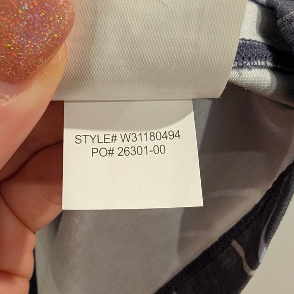 PRANA Sanna Jersey Dress M Dusky Blue Geometric Loose Fit Shift Style Cap Sleeve - Picture 11 of 12